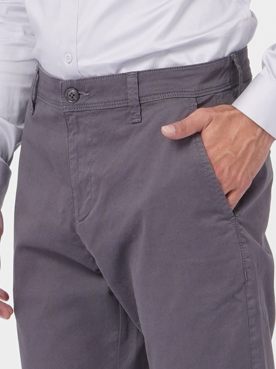 Dark Grey Low Rise Pants