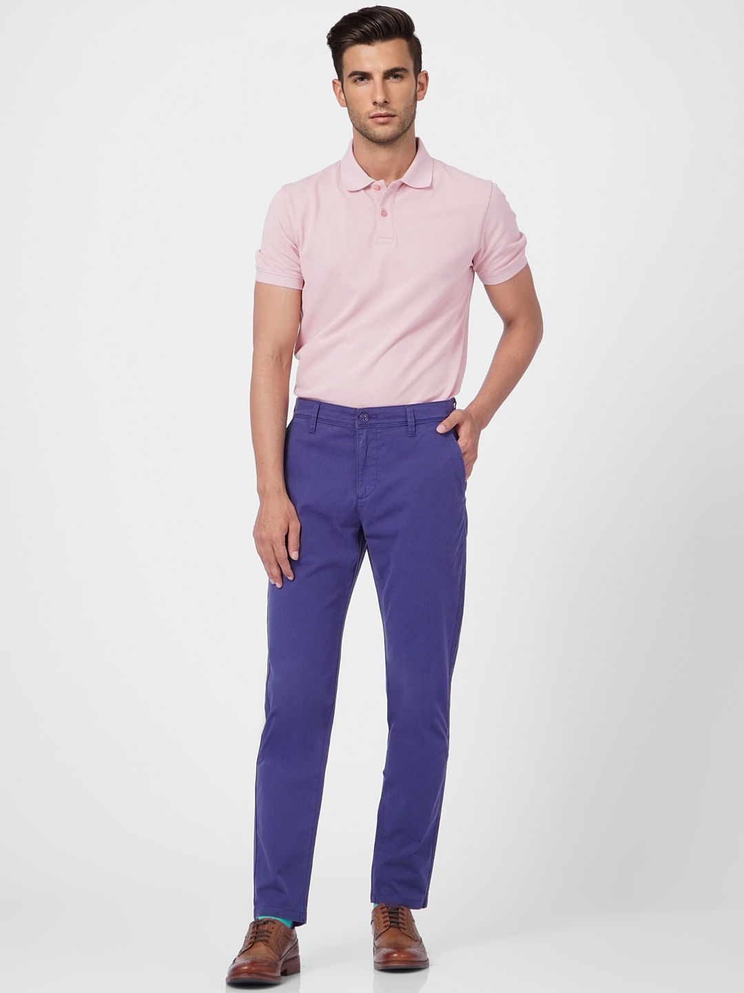 Blue Mid Rise Chinos