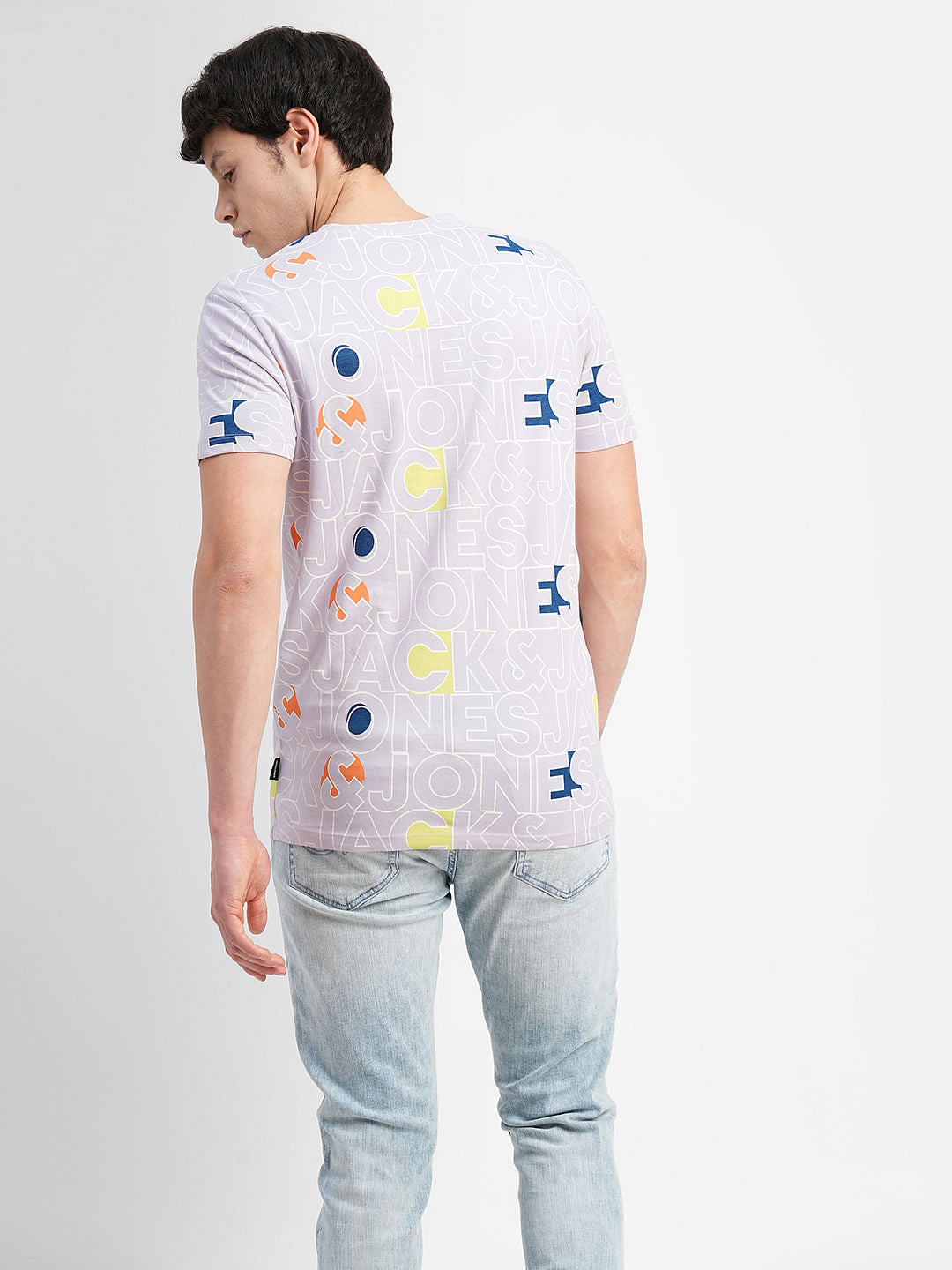 Lilac Logo Print Crew Neck T-shirt