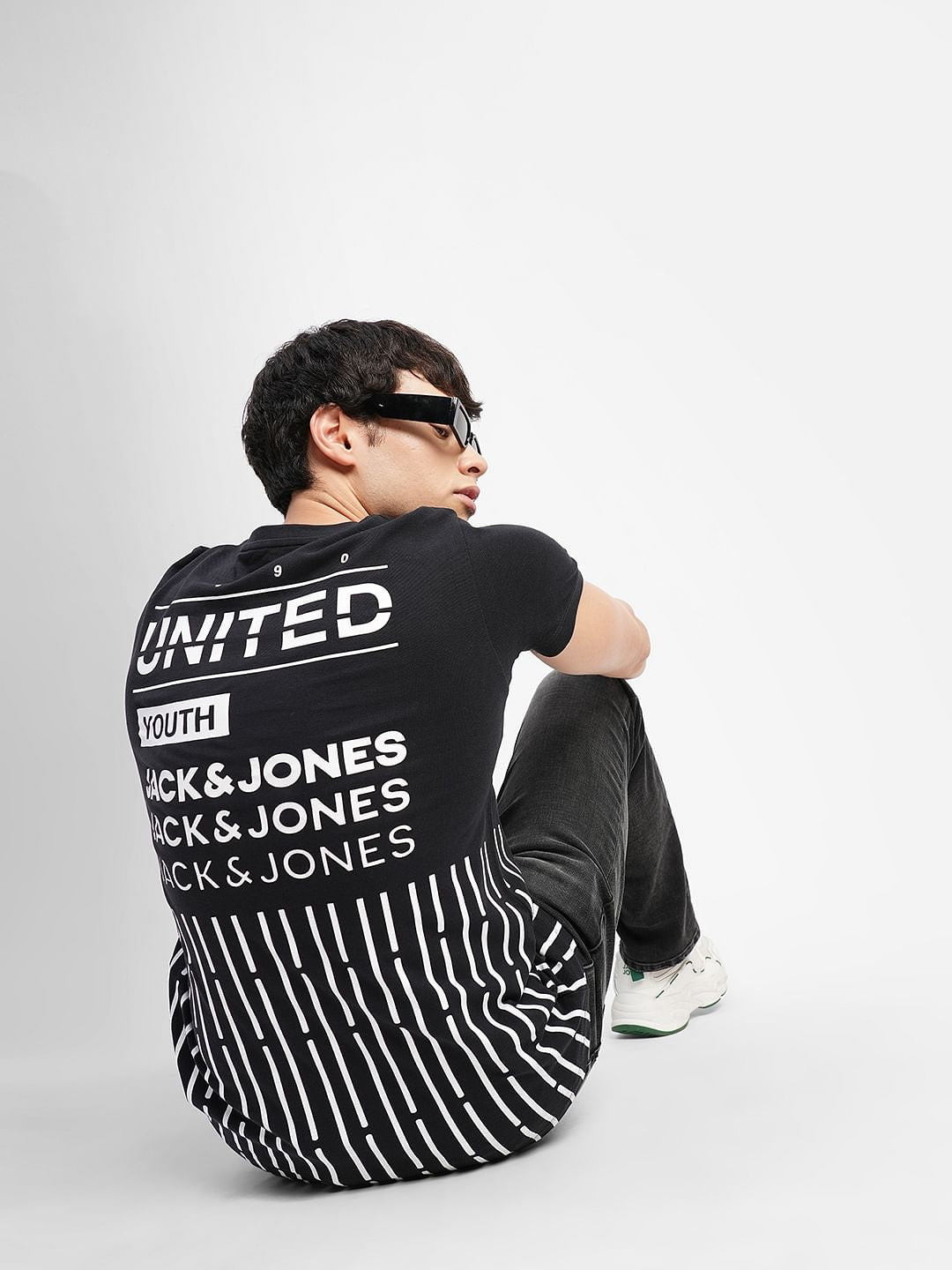 Black Typographic Logo Crew Neck T-shirt