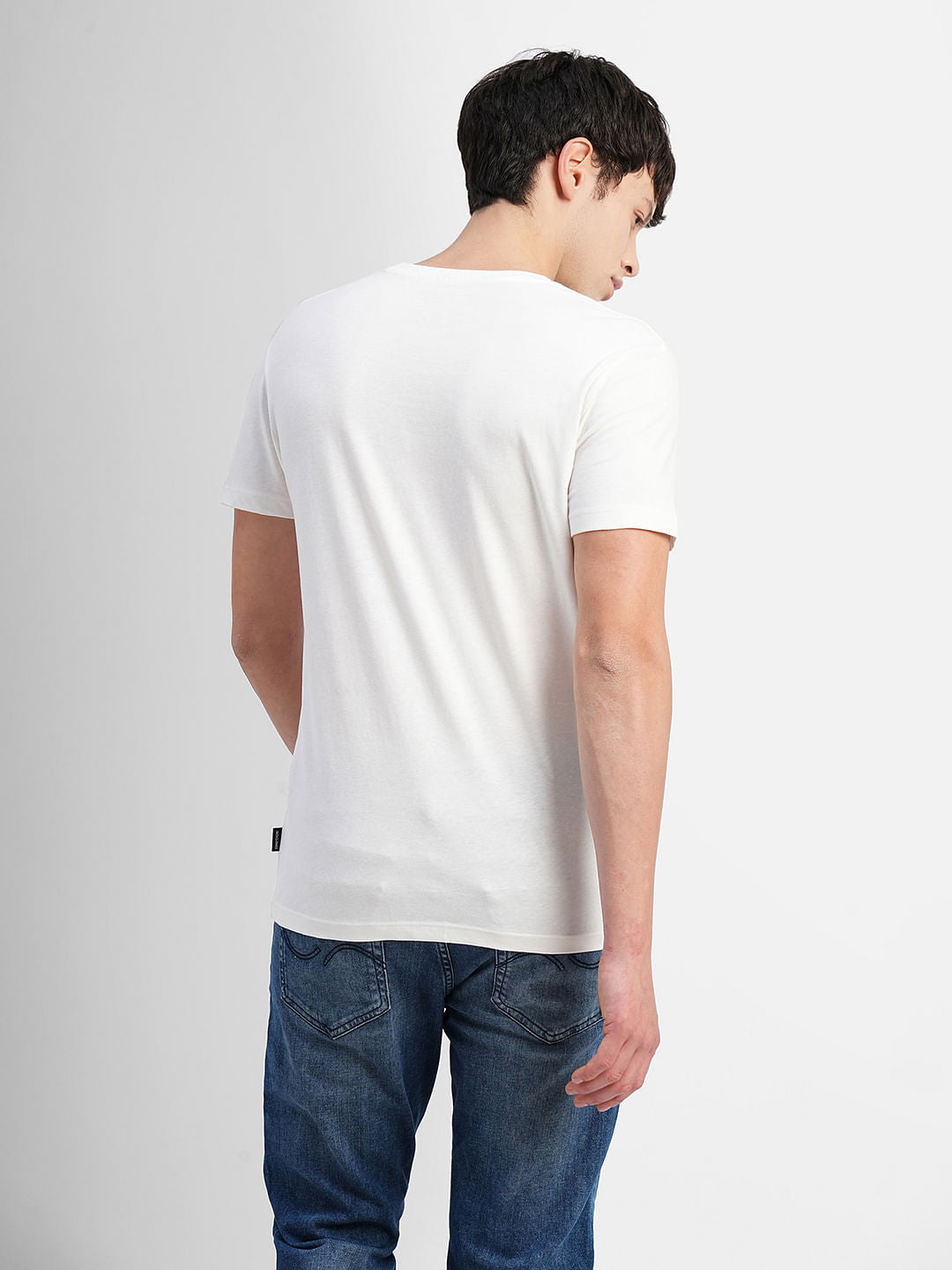 White Graphic Print Crew Neck T-shirt