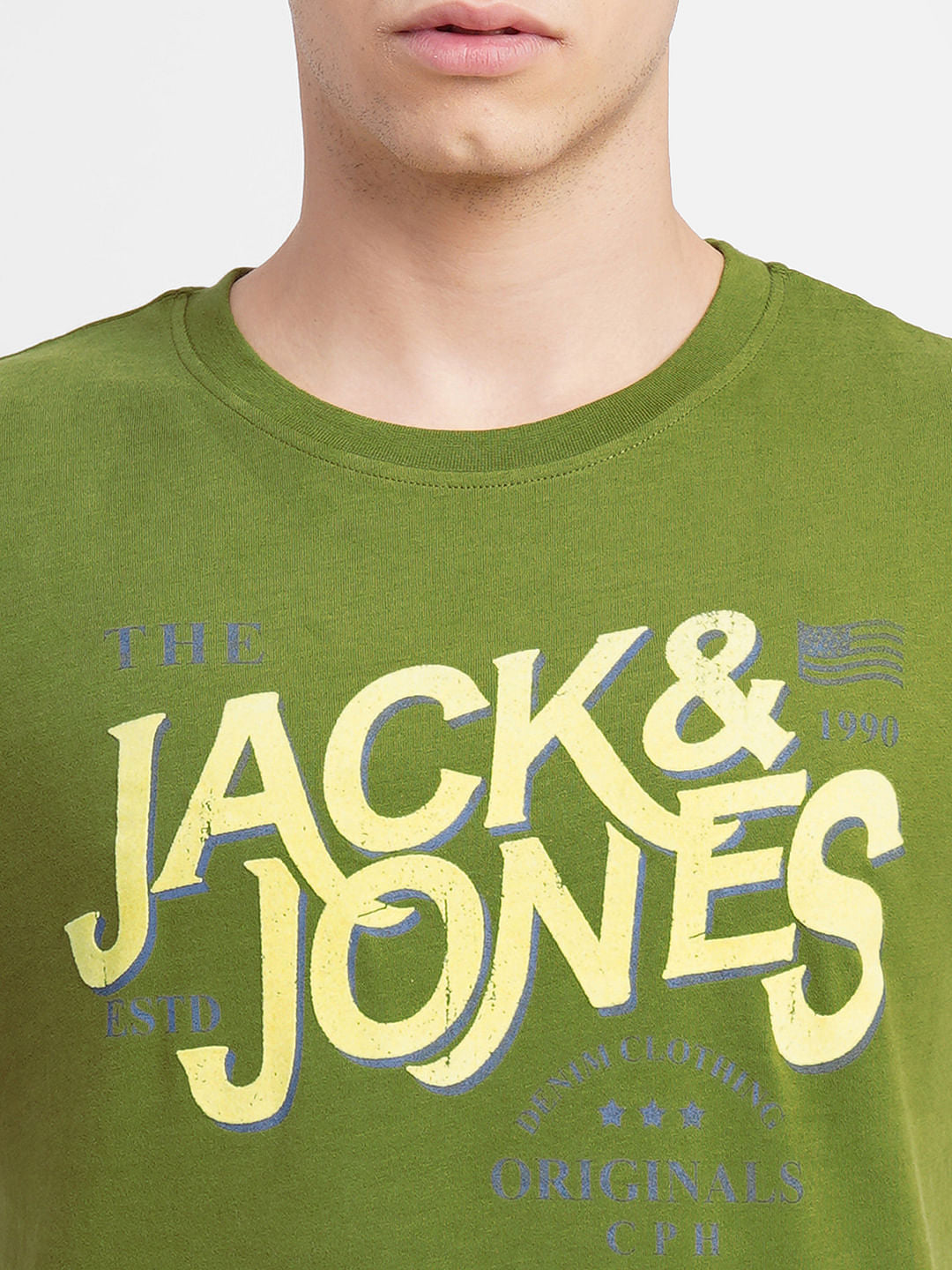 Green Logo Print Crew Neck T-shirt