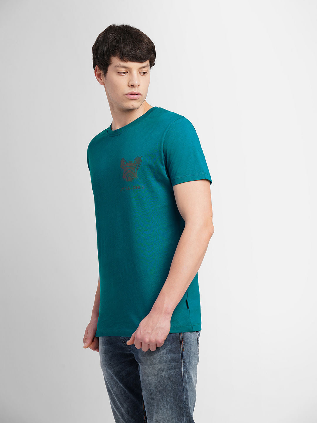 Green Logo Print Crew Neck T-shirt
