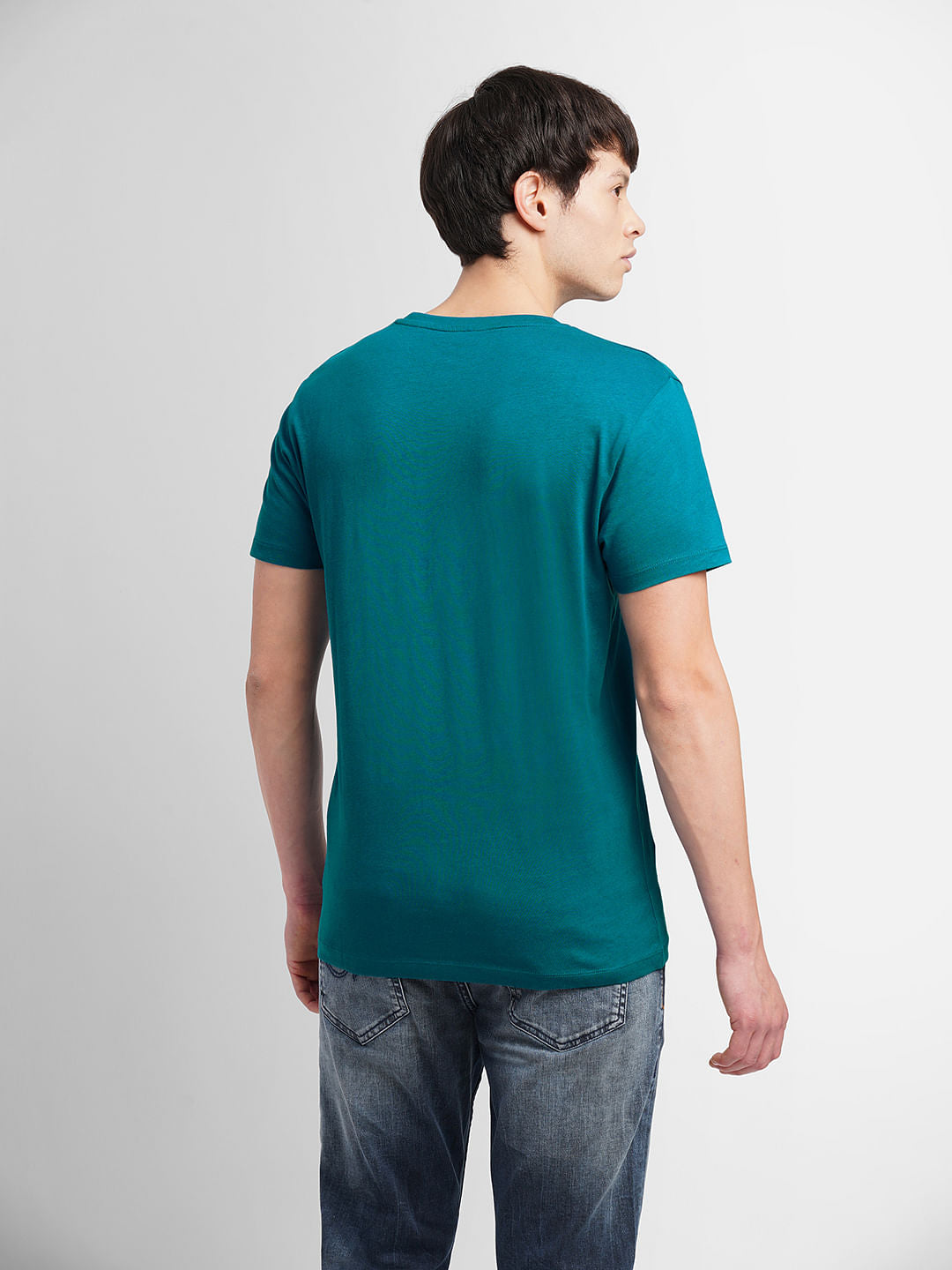 Green Logo Print Crew Neck T-shirt