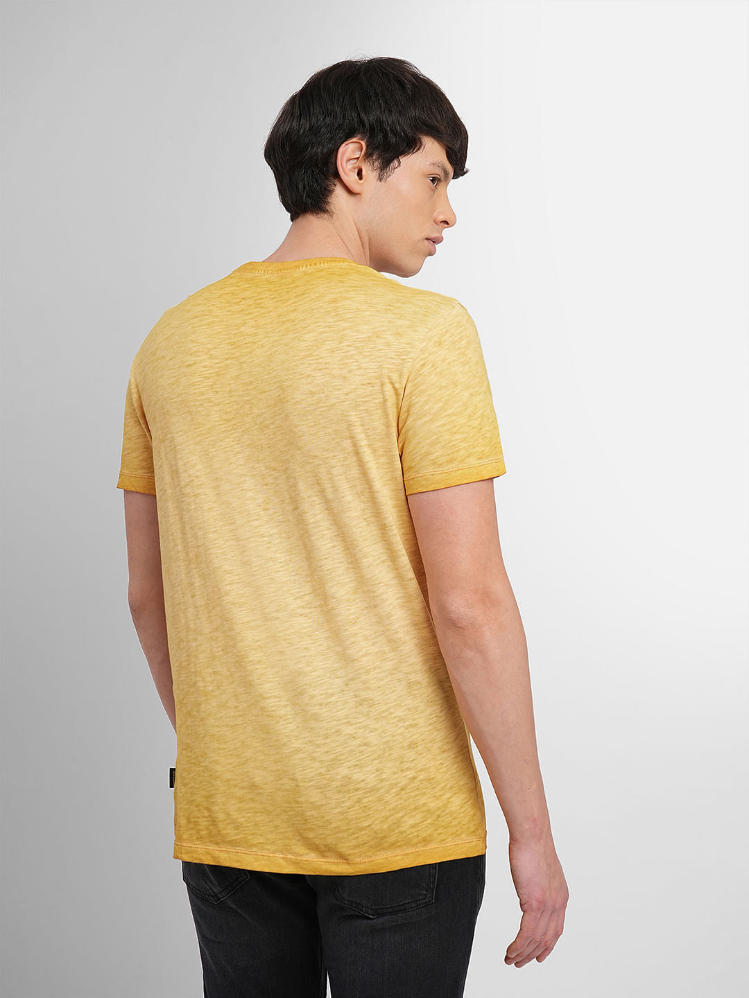 Brown Washed Crew Neck T-shirt
