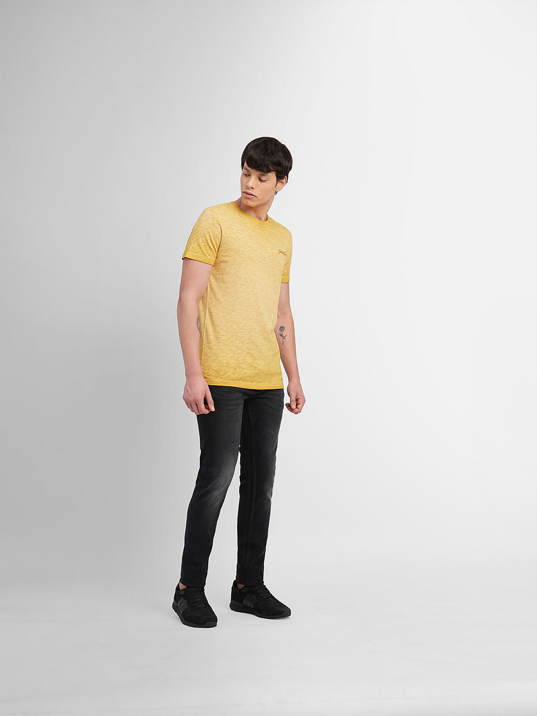 Brown Washed Crew Neck T-shirt