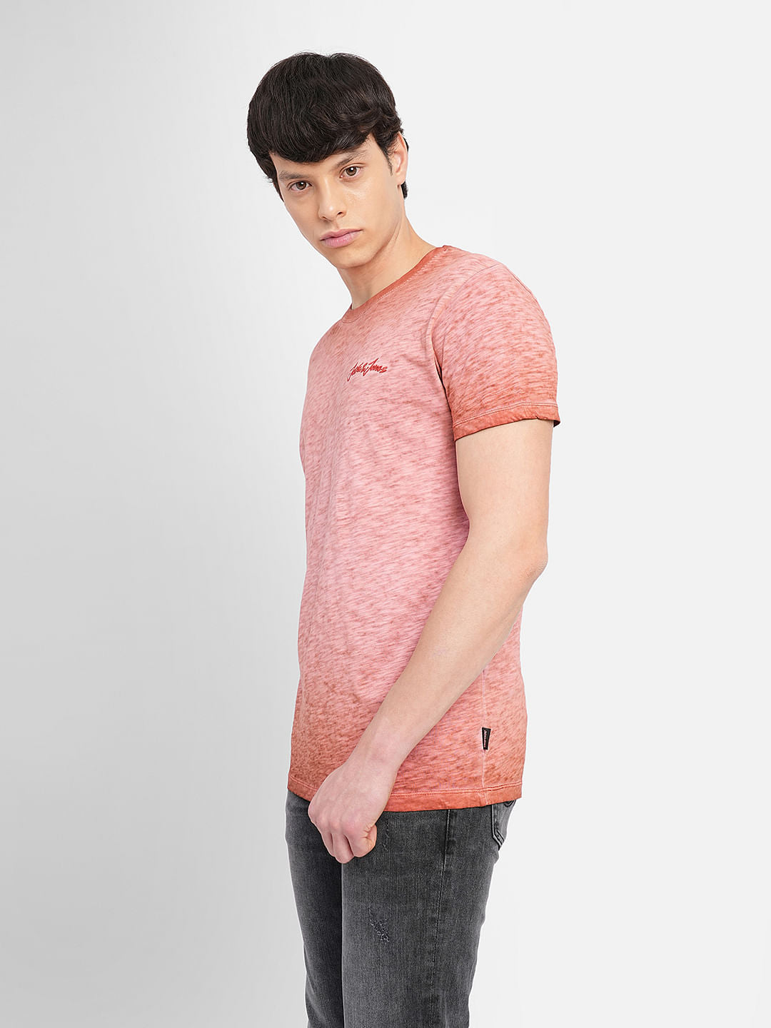 Red Washed Crew Neck T-shirt