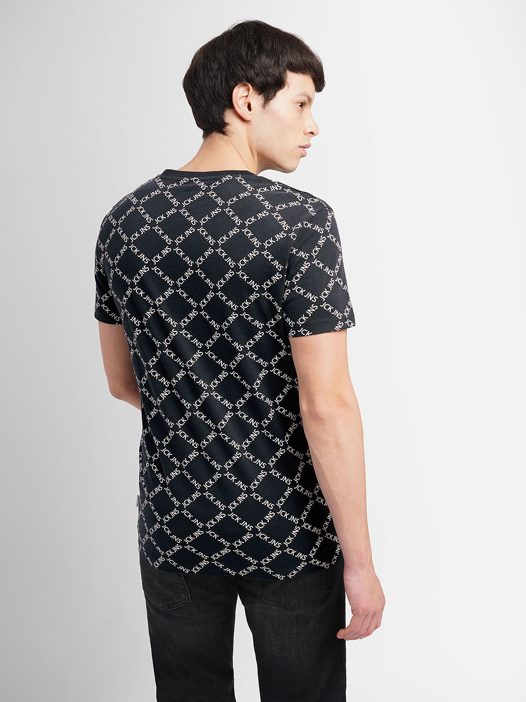 Black Logo Print Crew Neck T-shirt