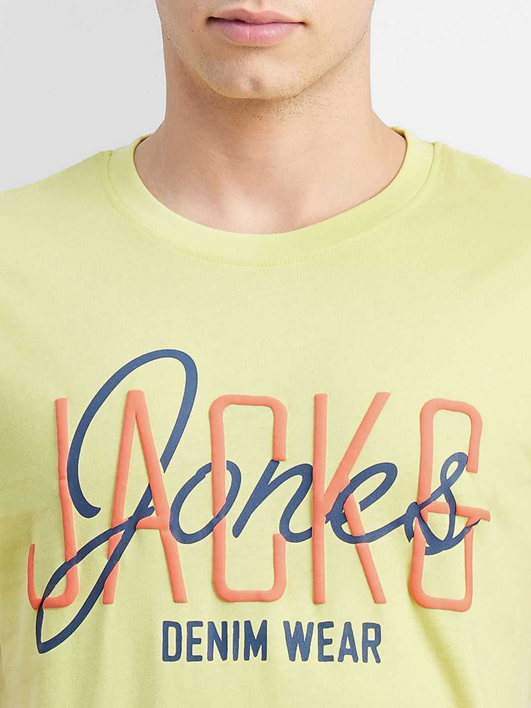 Green Typographic Logo Print Crew Neck T-shirt