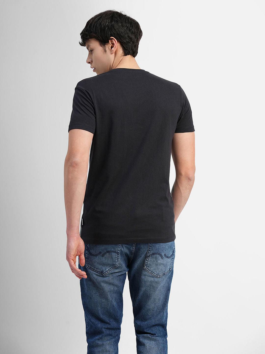 Black Graphic Print Crew Neck T-shirt