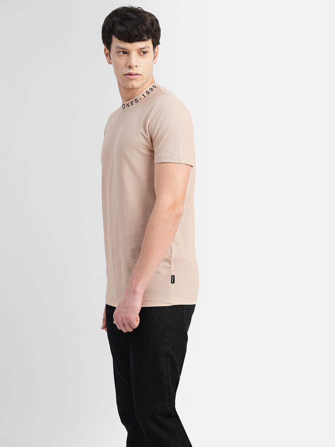 Brown Logo Print Crew Neck T-shirt