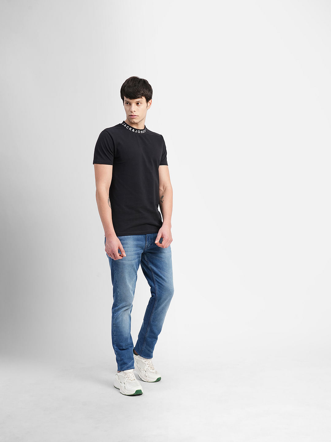Black Logo Print Crew Neck T-shirt