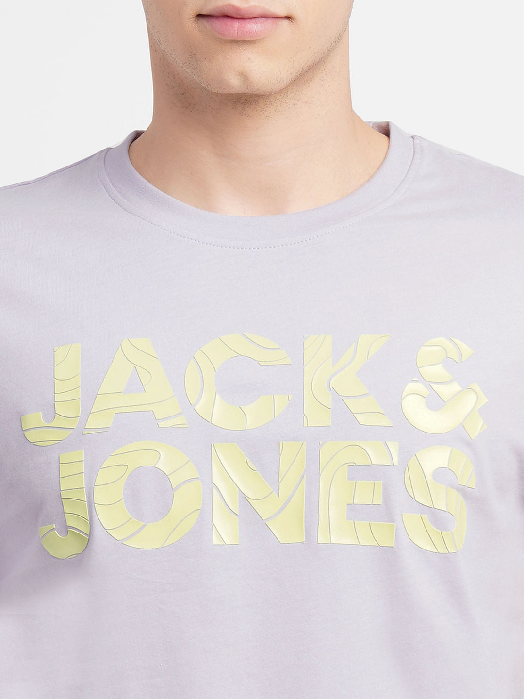 Lavender Logo Print Crew Neck T-shirt