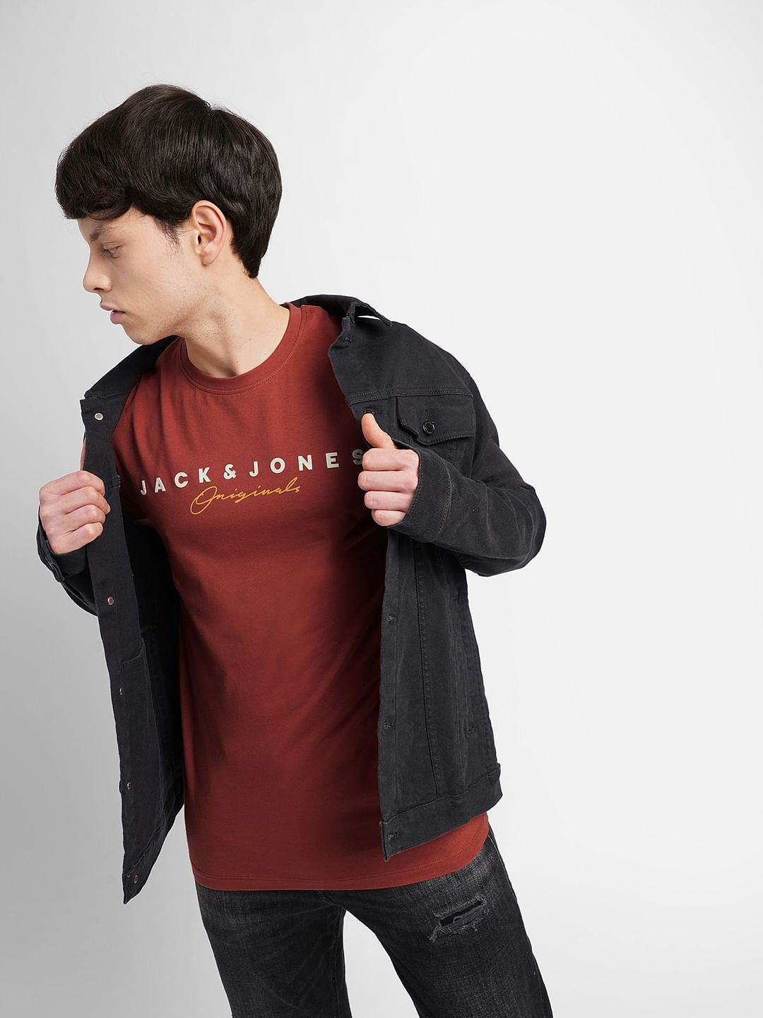 Brown Logo Print Crew Neck T-shirt