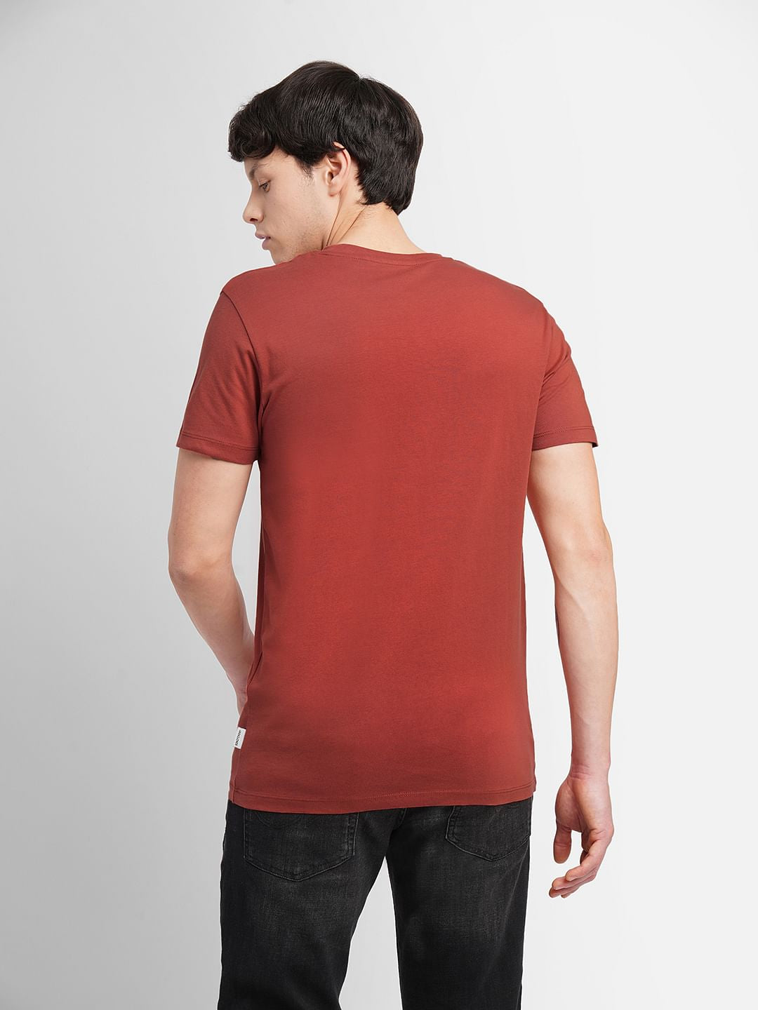 Brown Logo Print Crew Neck T-shirt