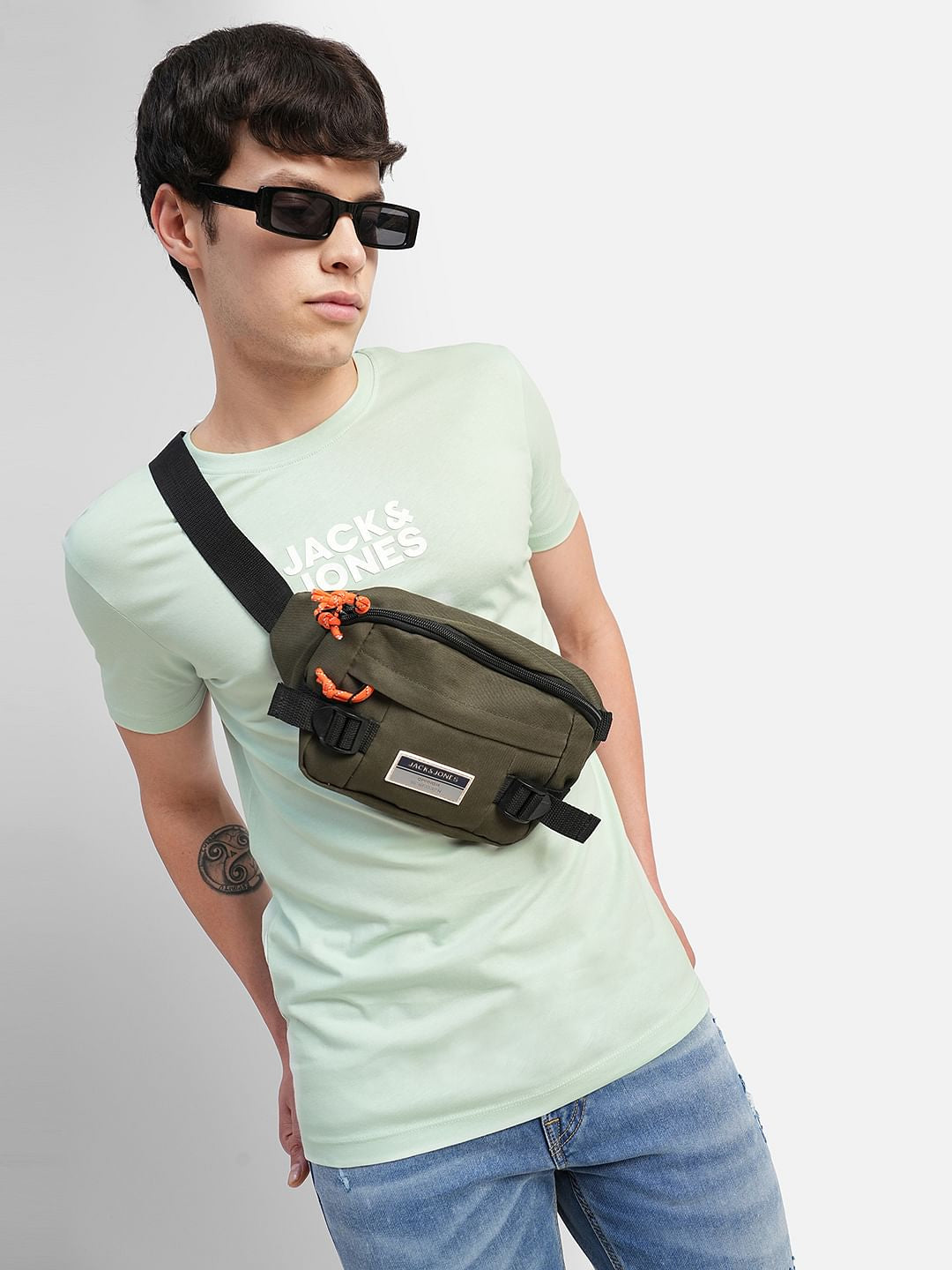 Blue Logo Text Crew Neck T-shirt - S