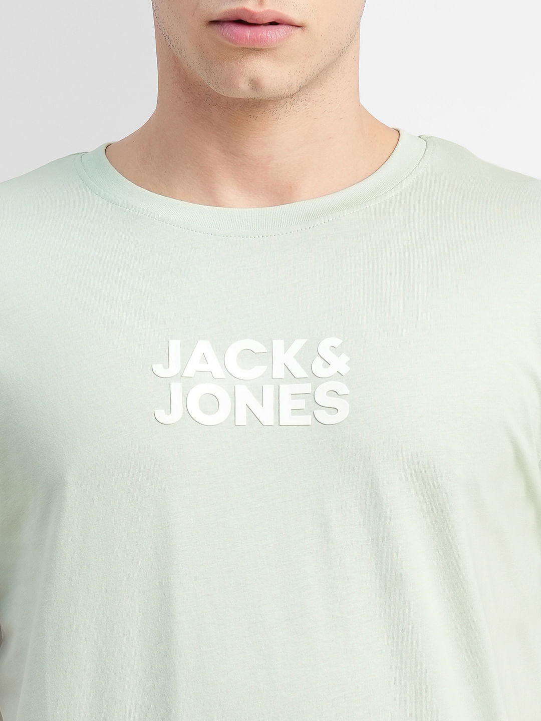 Blue Logo Text Crew Neck T-shirt