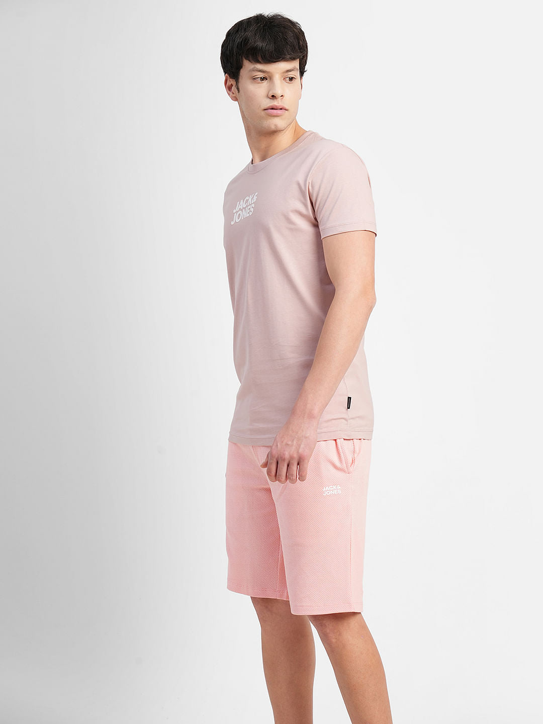 Pink Logo Text Crew Neck T-shirt