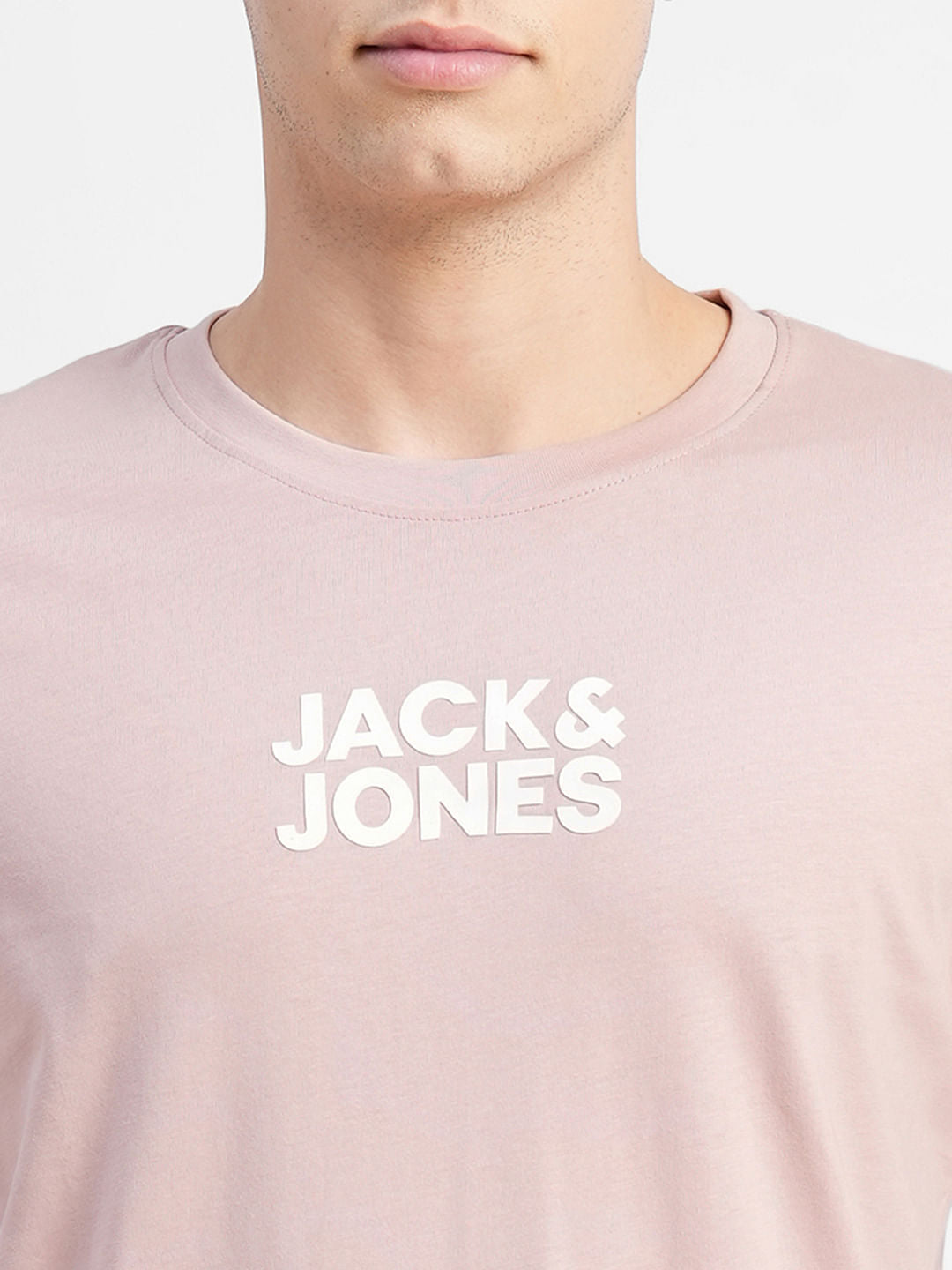 Pink Logo Text Crew Neck T-shirt