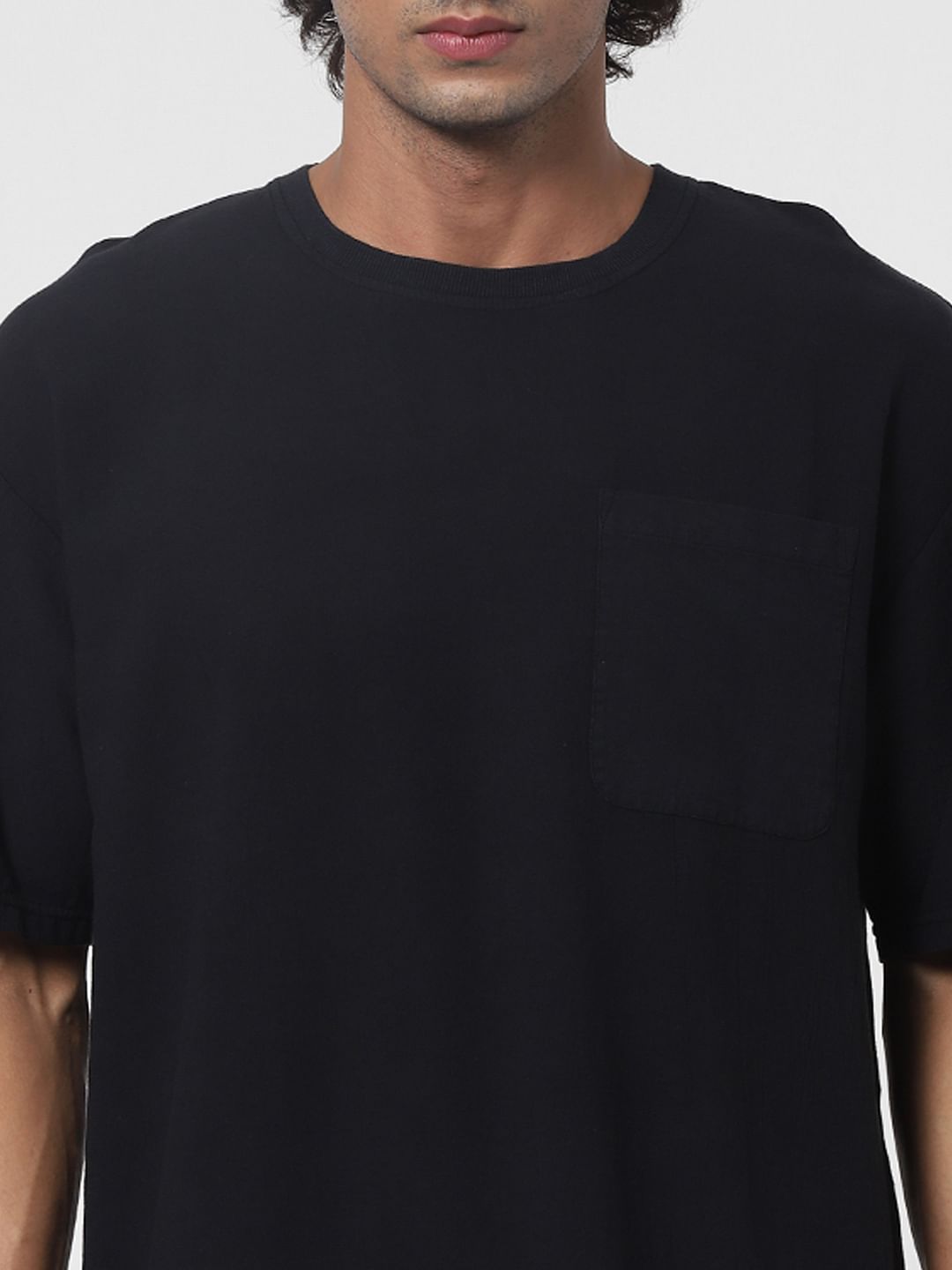 Black Oversized Crew Neck T-shirt