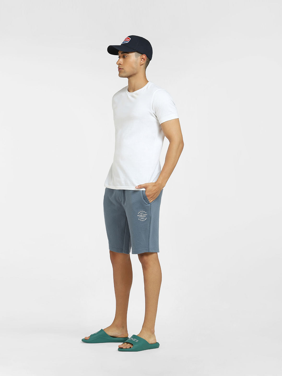 Blue Low Rise Sweatshorts