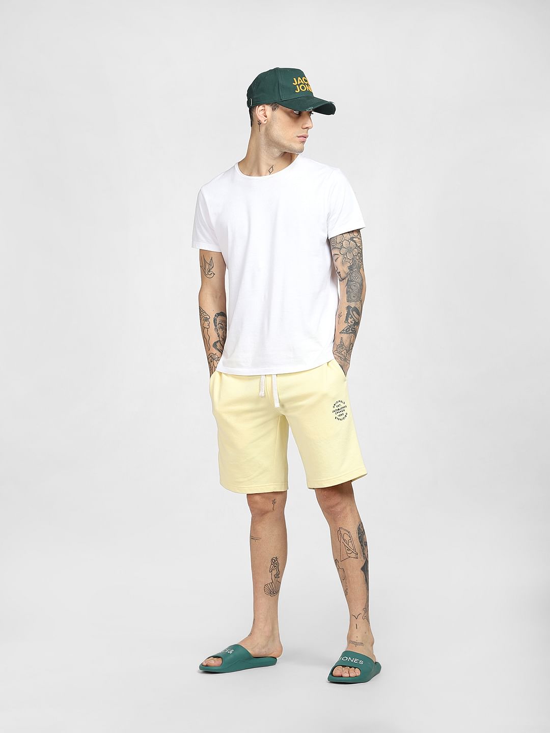 Yellow Low Rise Sweatshorts