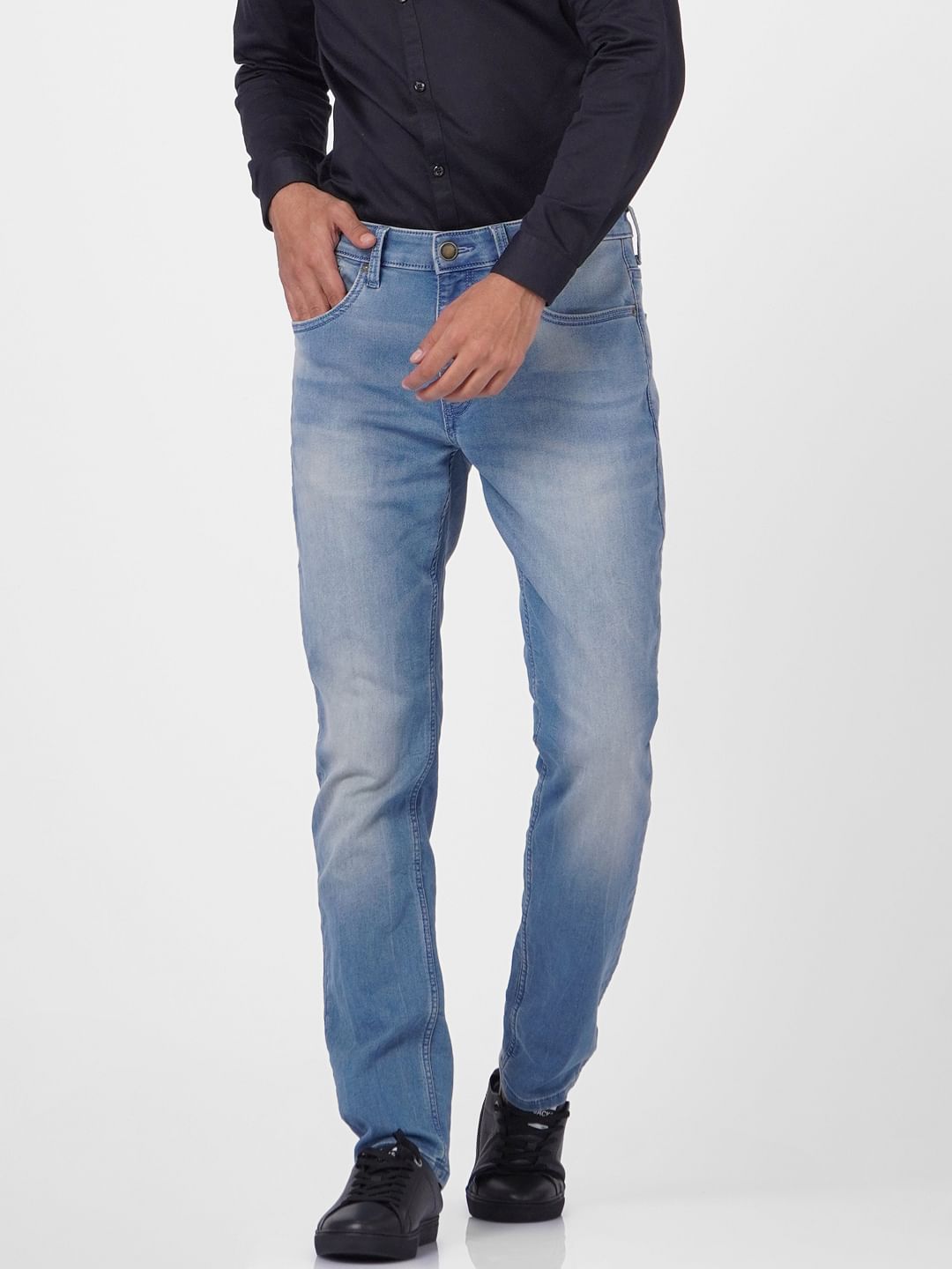 Blue Low Rise Glenn Slim Fit Jeans