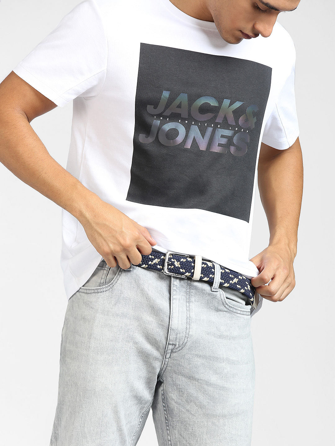 Blue Woven Waist Belt