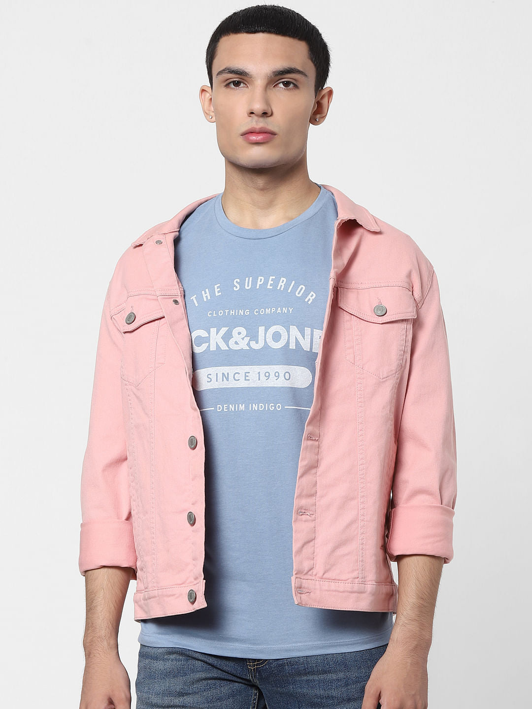 Blue Logo Print Crew Neck T-shirt - S