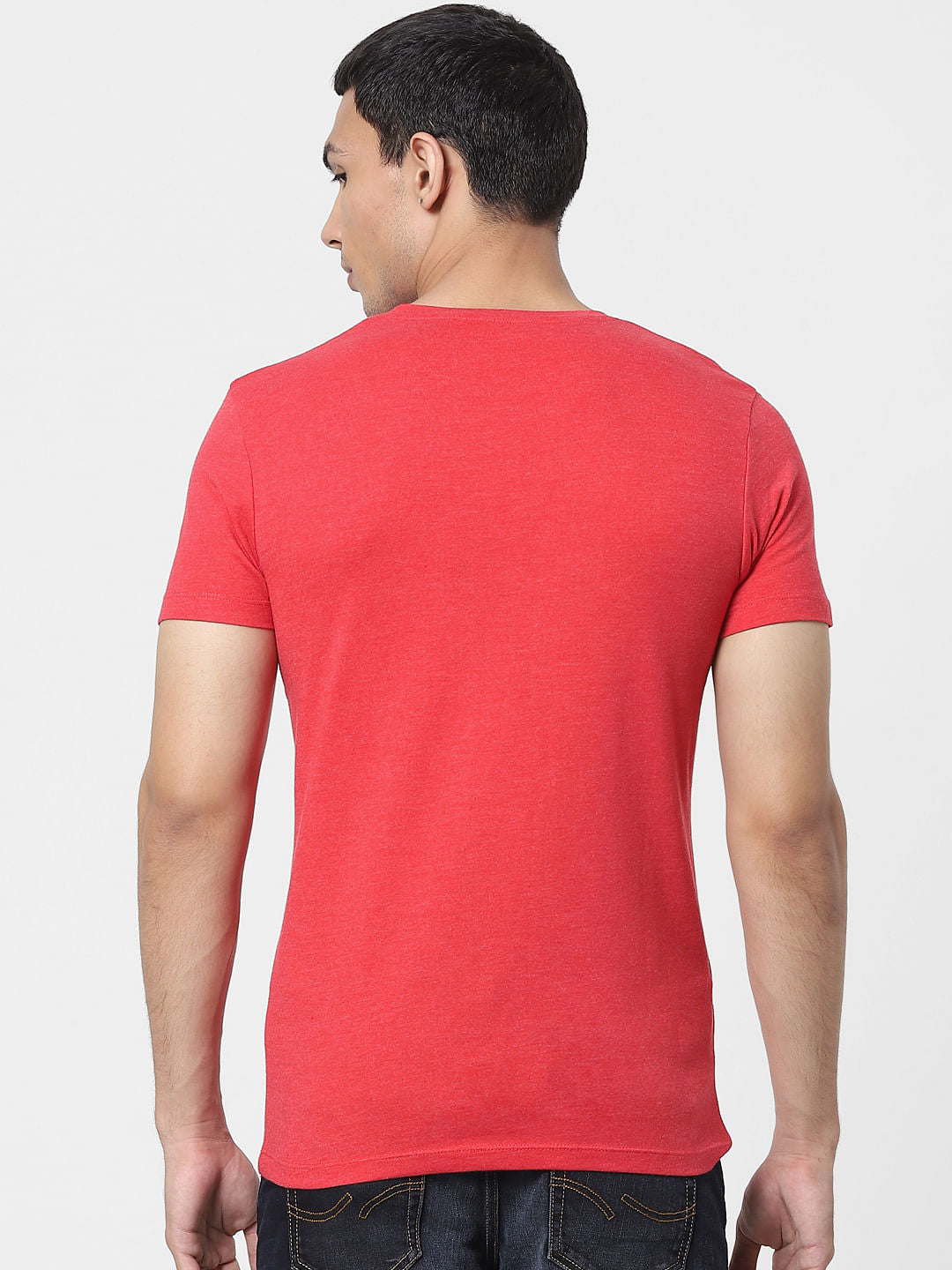 Red Logo Print Crew Neck T-shirt