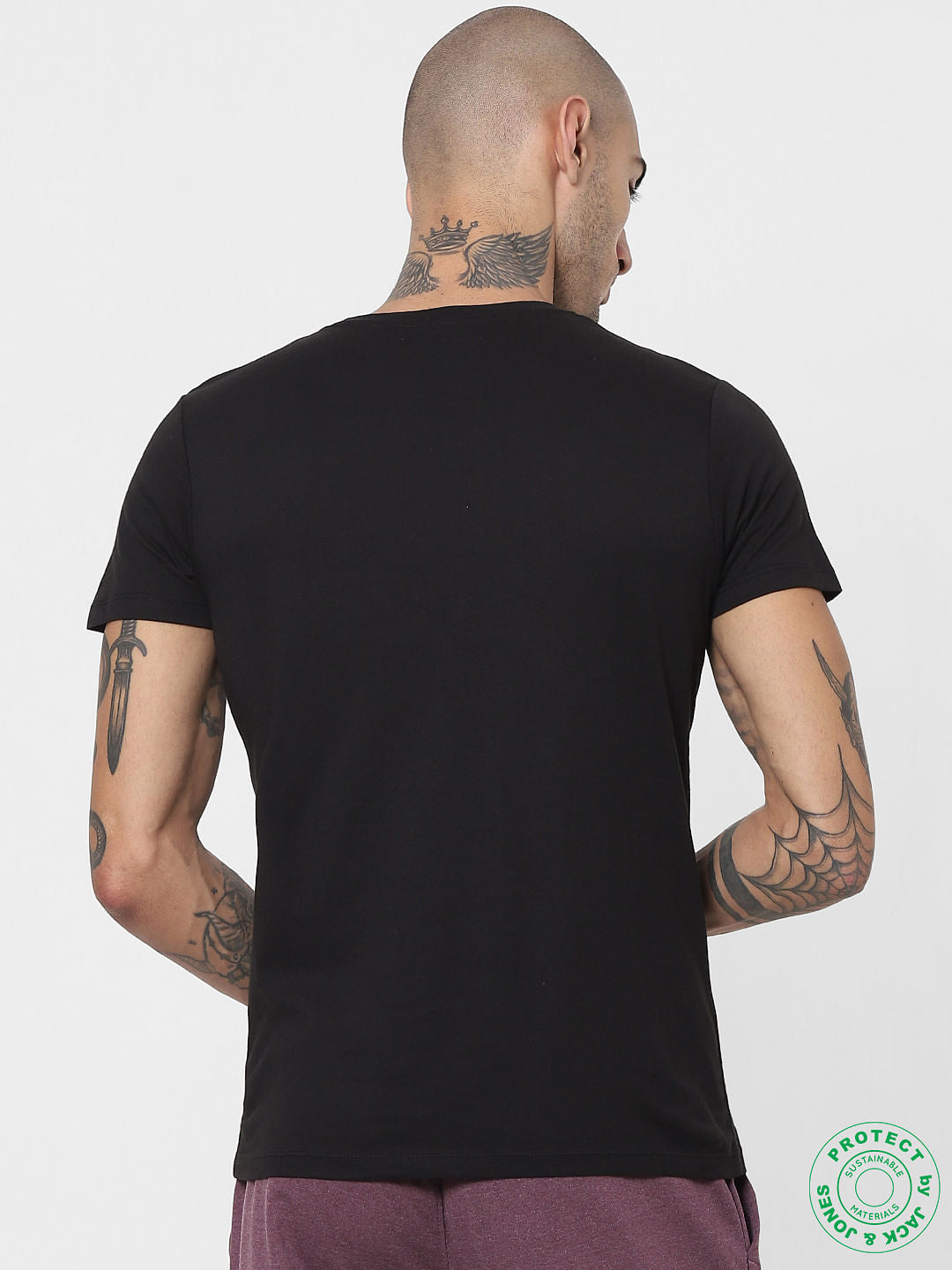 Black Logo Print Crew Neck T-shirt
