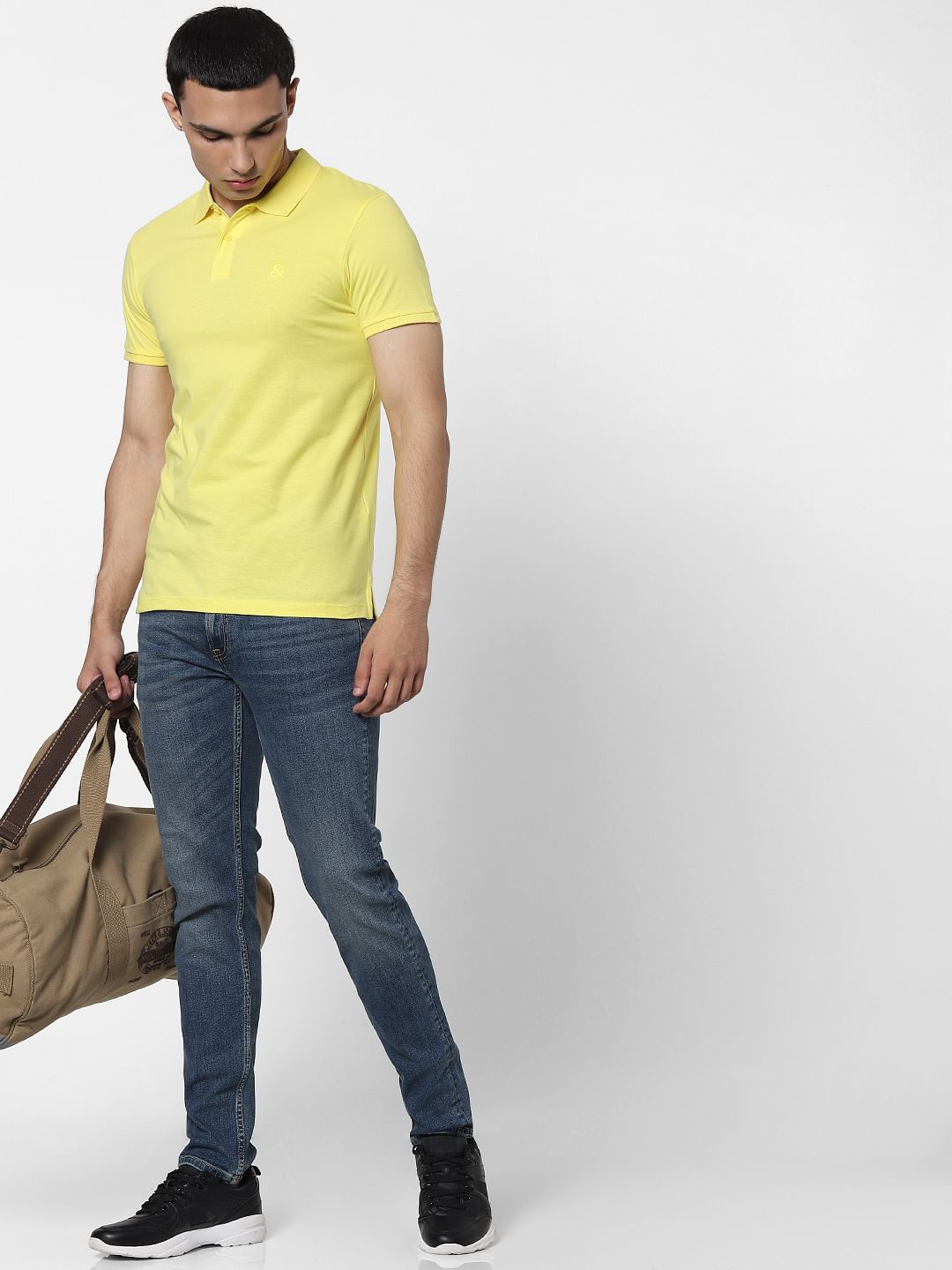 Yellow Polo Neck T-shirt