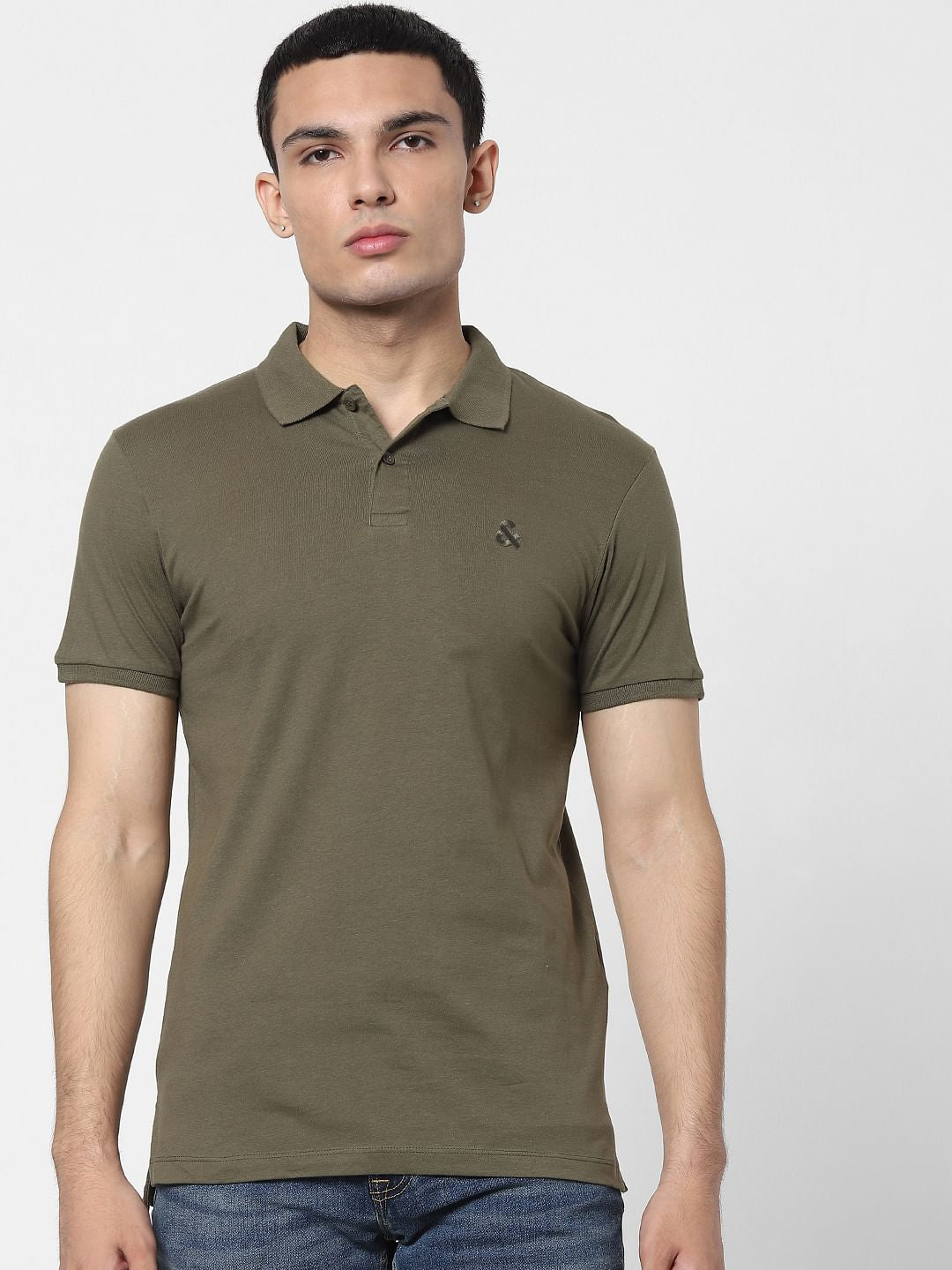 Olive Green Polo Neck T-shirt