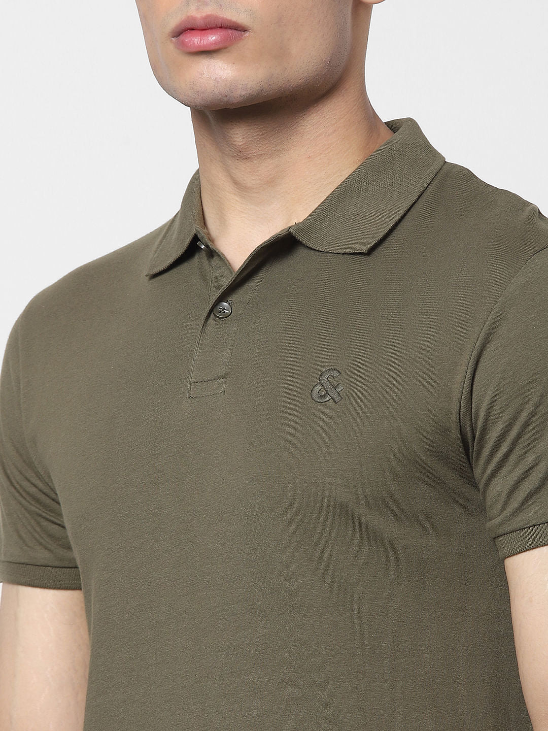 Olive Green Polo Neck T-shirt