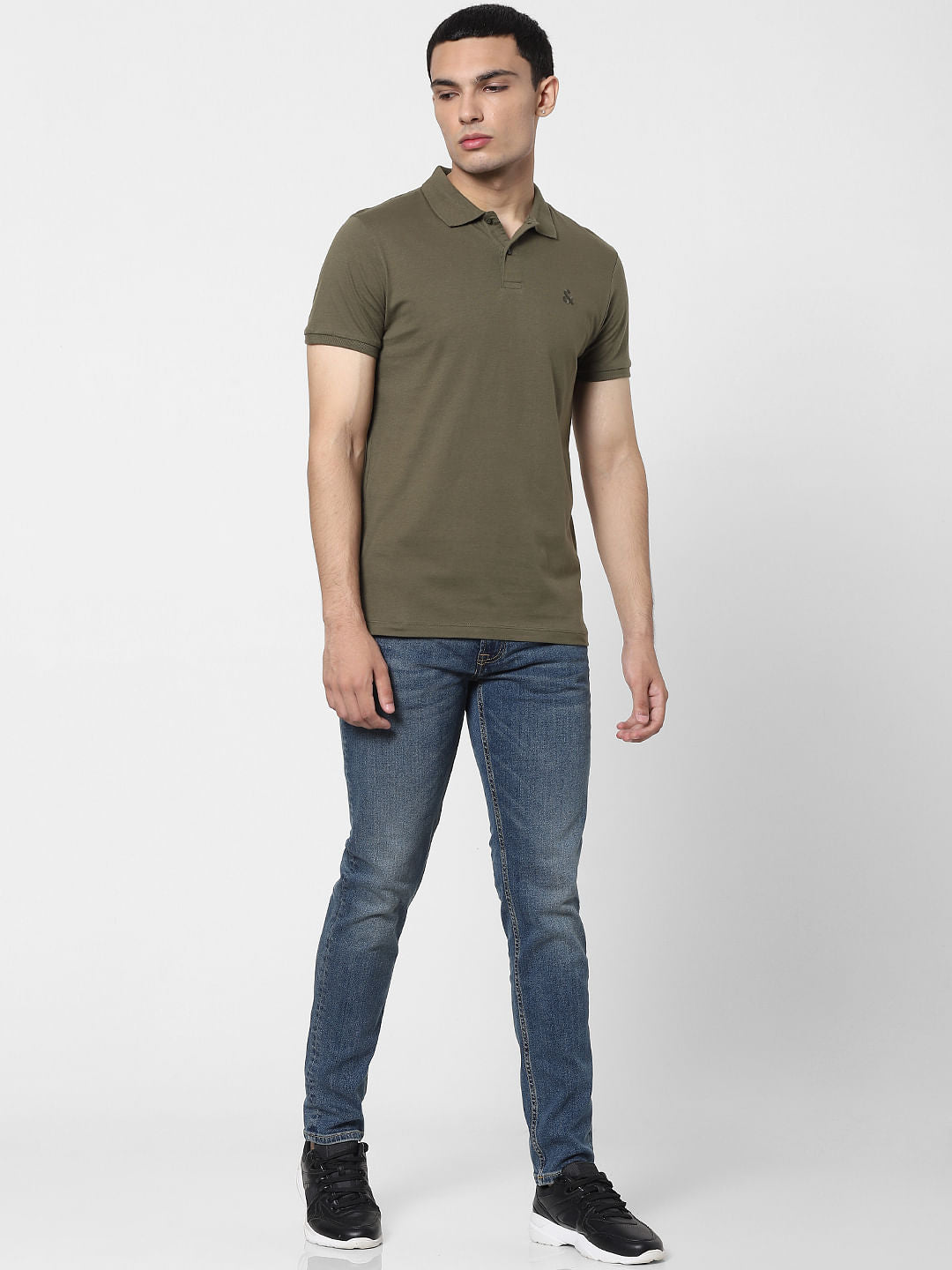 Olive Green Polo Neck T-shirt