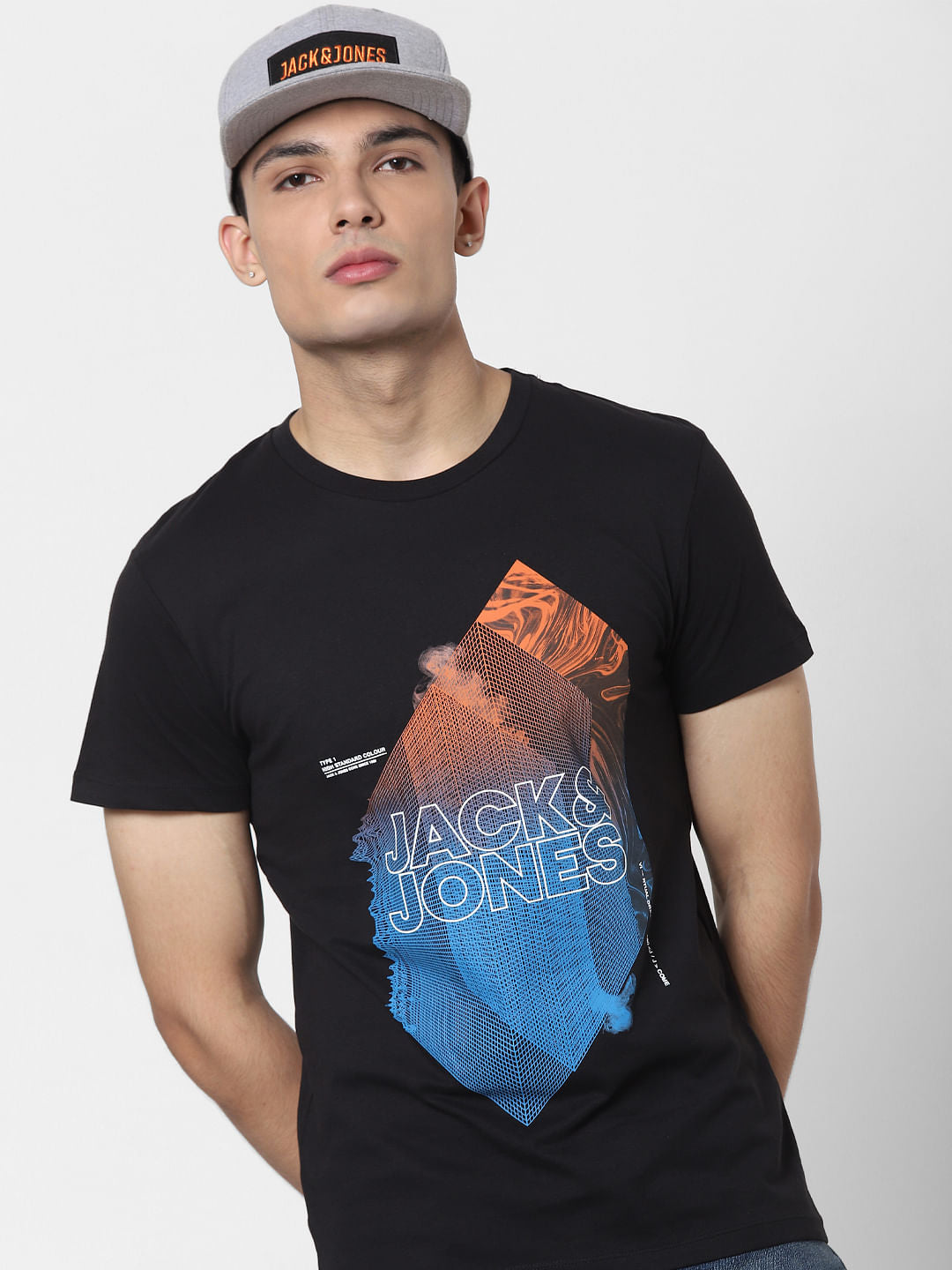 Black Logo Print Crew Neck T-shirt