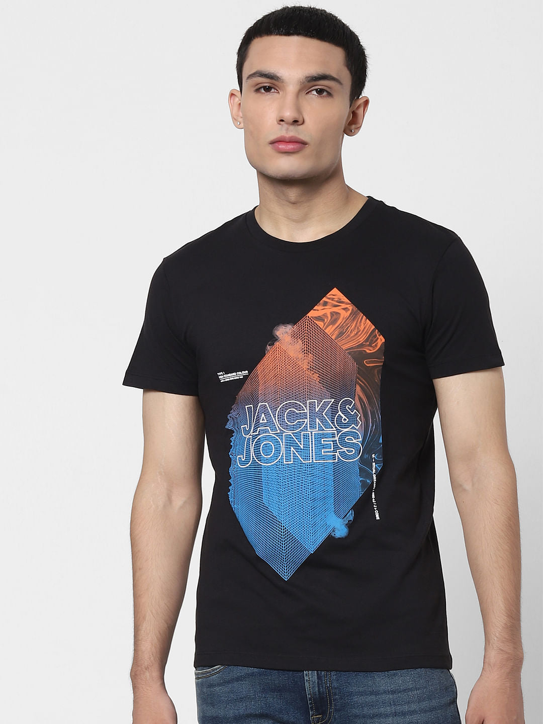 Black Logo Print Crew Neck T-shirt