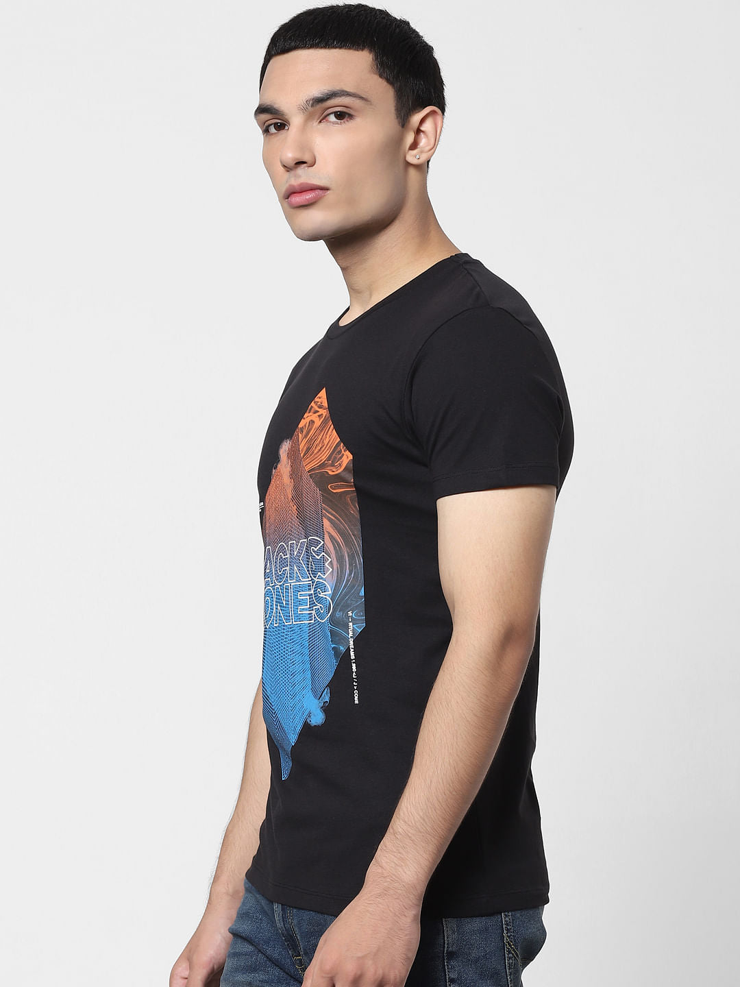 Black Logo Print Crew Neck T-shirt