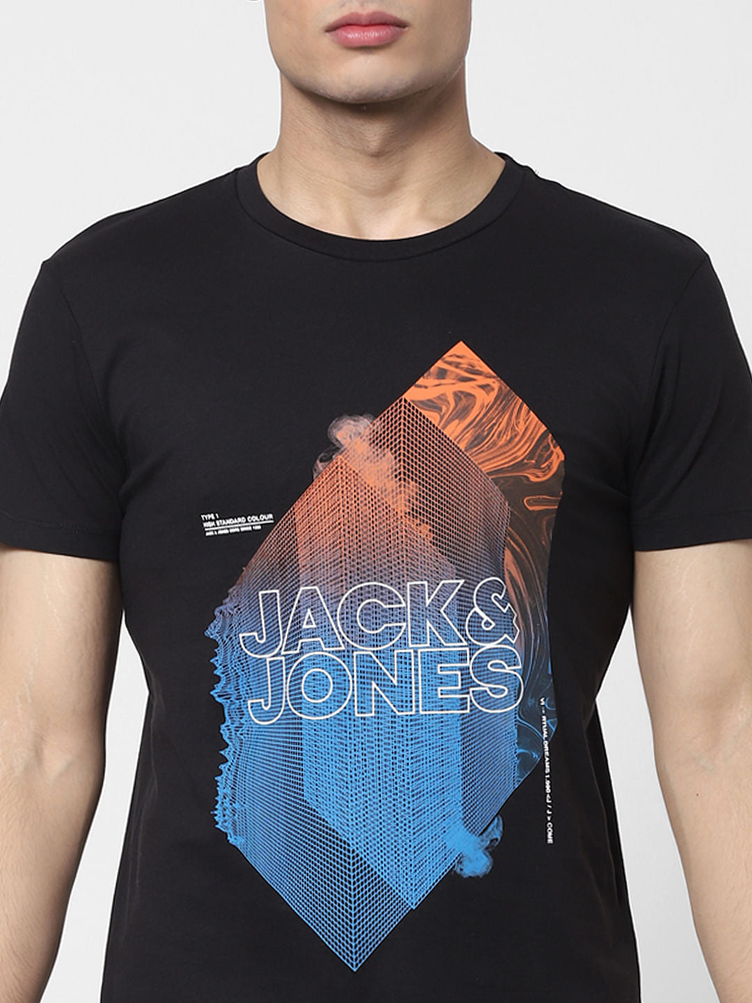 Black Logo Print Crew Neck T-shirt