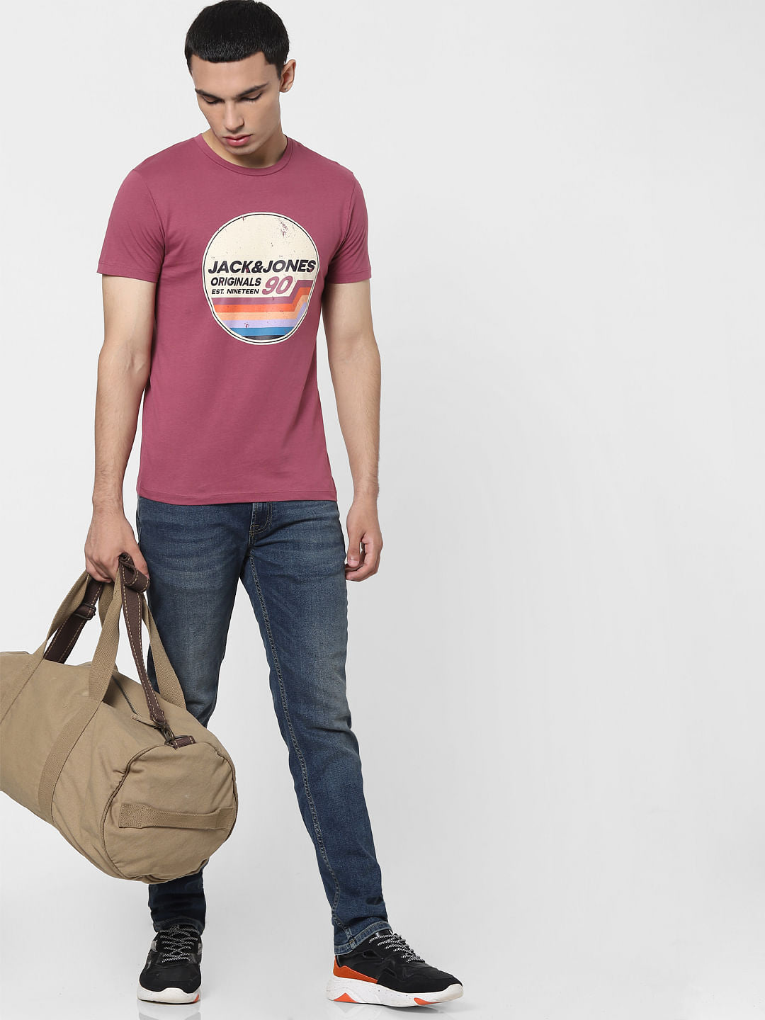 Pink Graphic Logo Print T-shirt - S
