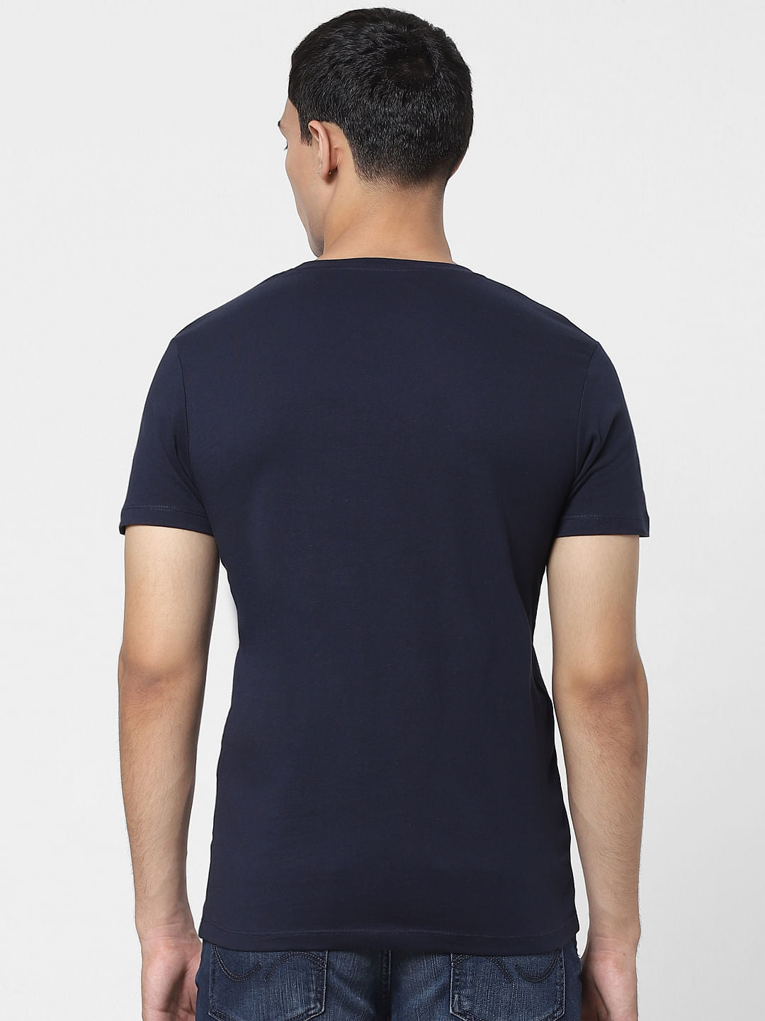 Navy Blue Graphic Print T-shirt