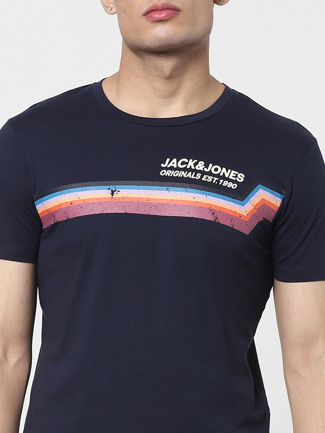 Navy Blue Graphic Print T-shirt