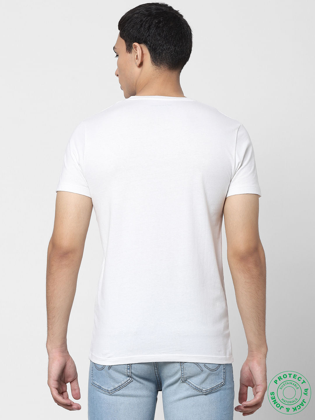 White Graphic Print Crew Neck T-shirt