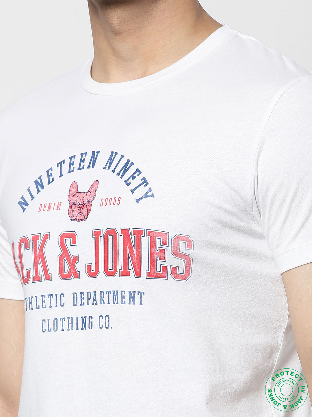 White Graphic Print Crew Neck T-shirt