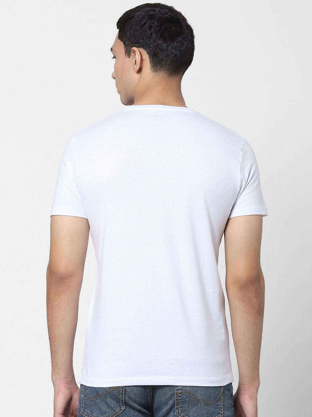 White Crew Neck T-shirt Online in India - Flat 20% Off