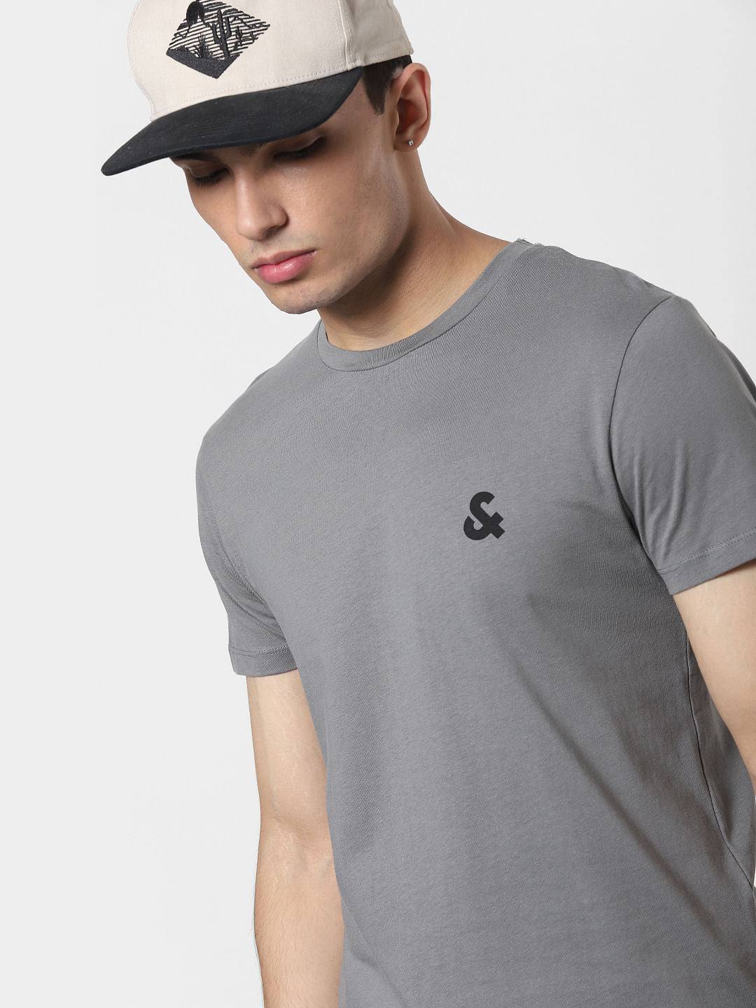 Grey Crew Neck T-shirt - S