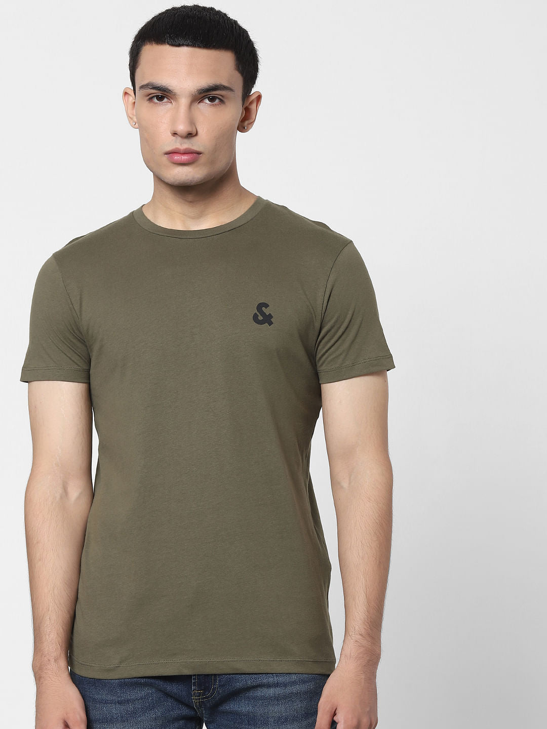 Olive Green Crew Neck T-shirt