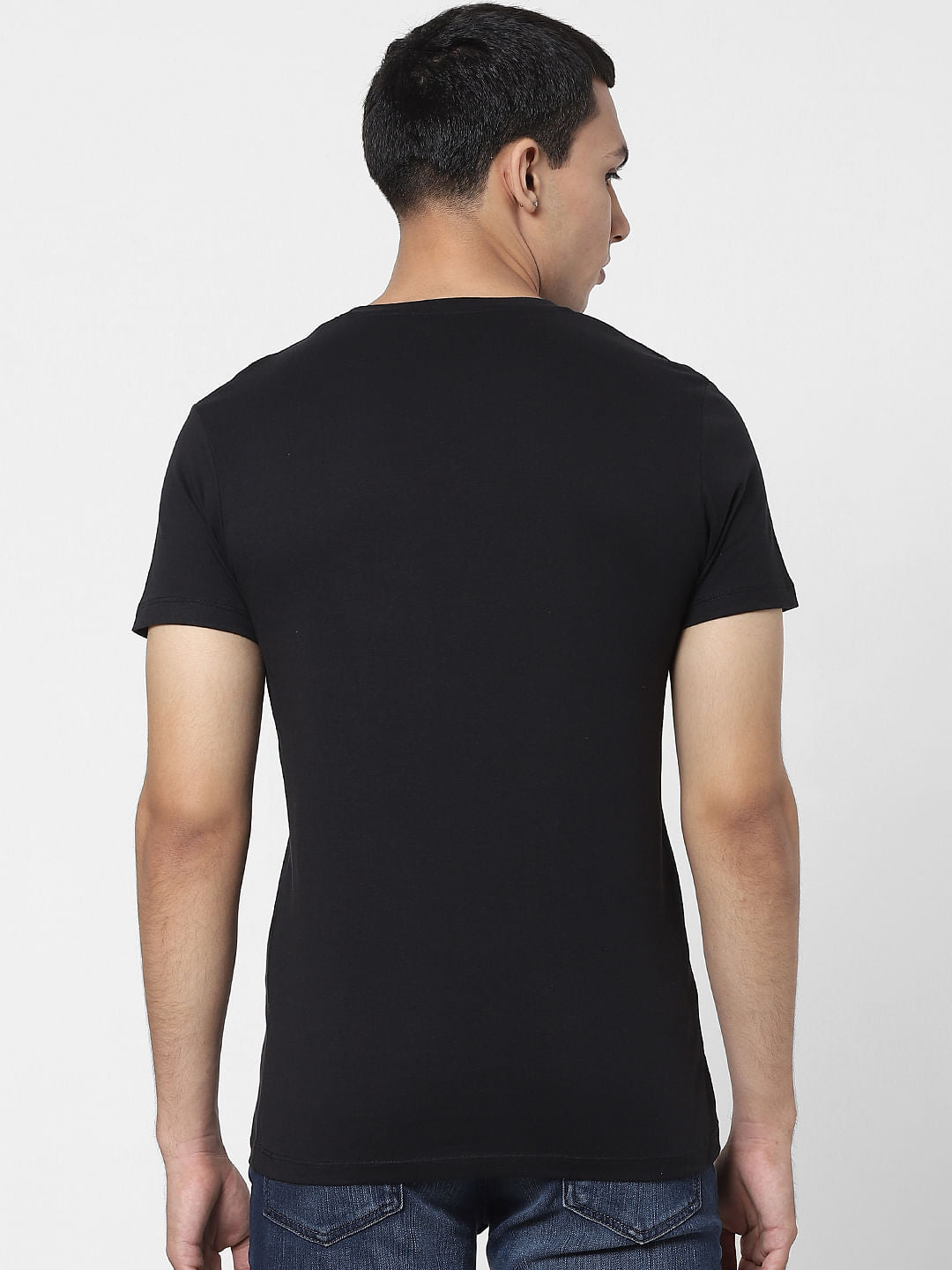 Black Logo Print Crew Neck T-shirt