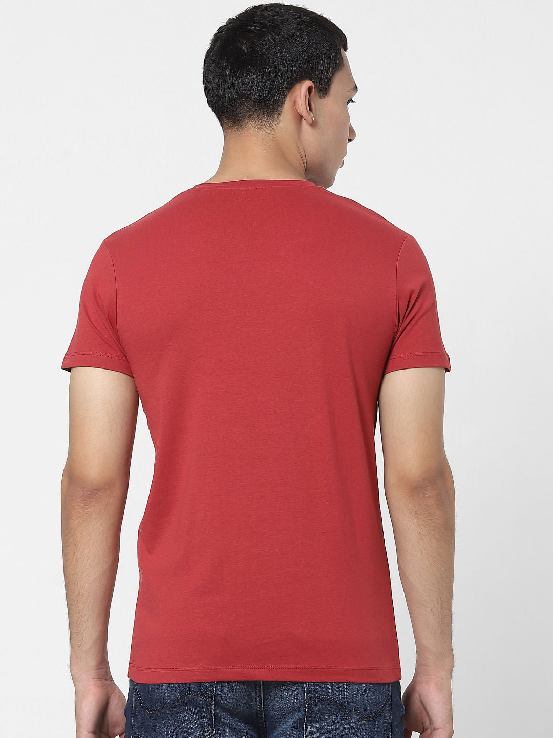 Red Logo Print Crew Neck T-shirt