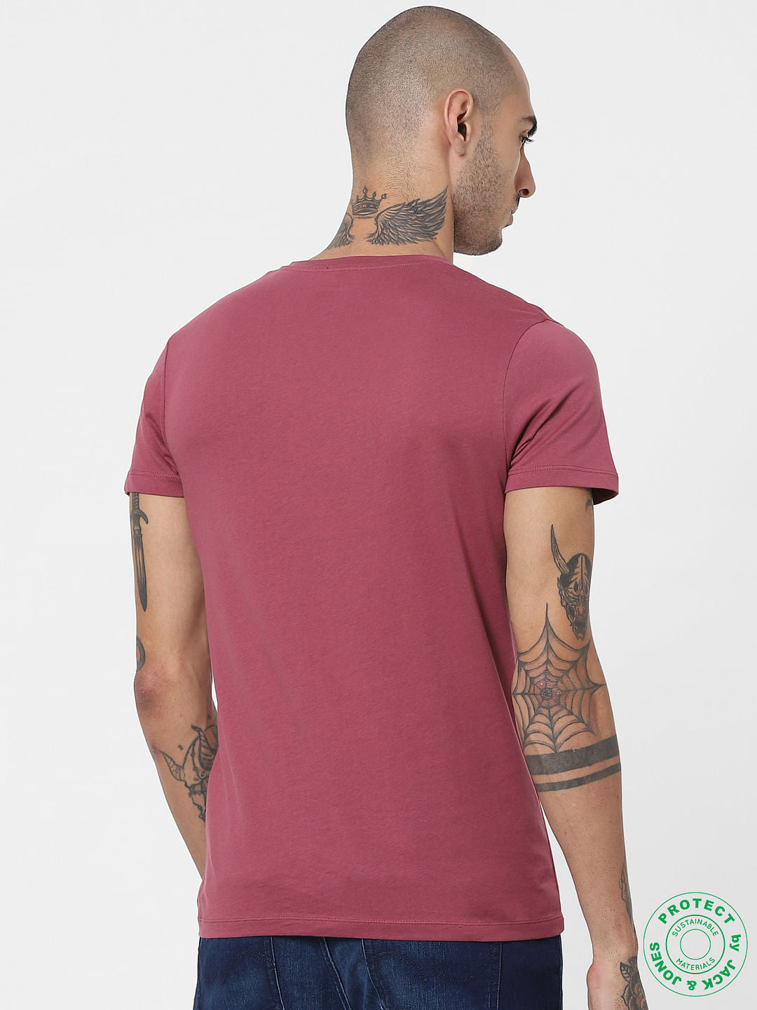 Red Logo Print Crew Neck T-shirt